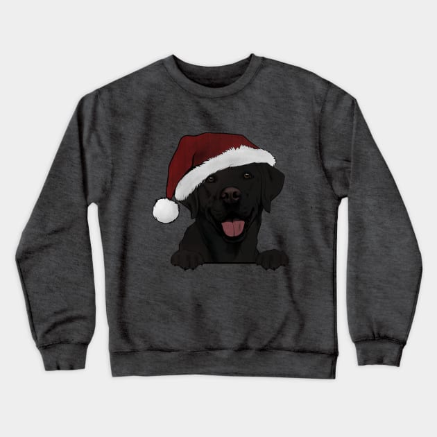 Merry Christmas Black Lab Crewneck Sweatshirt by rmcbuckeye